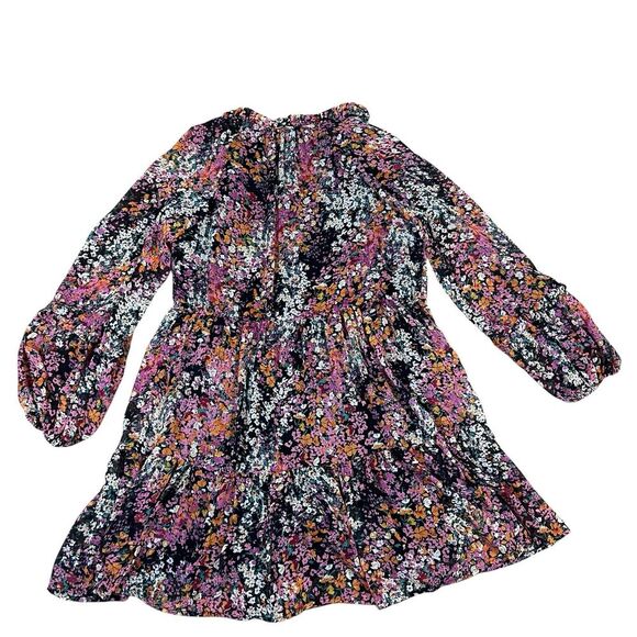 Vince Camuto Floral Short Dress Three Tiered Boho Lined Long Sleeve Size Small - Picture 6 of 6